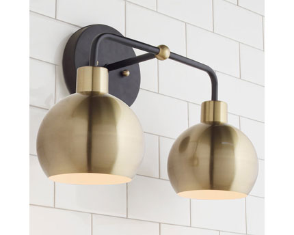 Brushed Gold and Black Wall Light Fixture