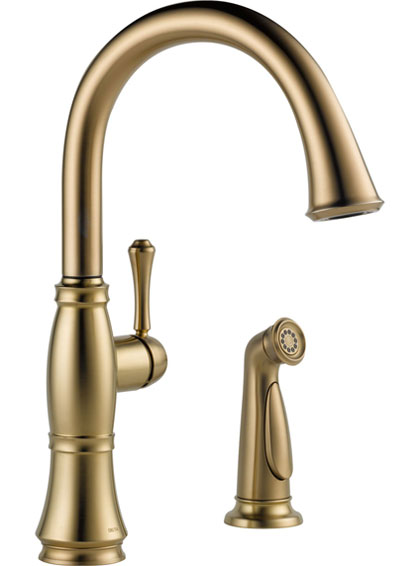 Delta Champagne Bronze Kitchen Faucet with Side Spray