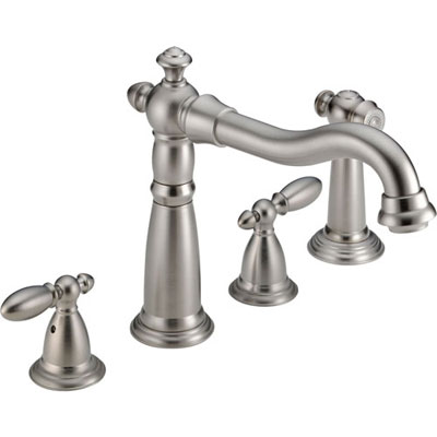 Delta Victorian Stainless Steel Finish Widespread Kitchen Faucet w/ Spray 556046
