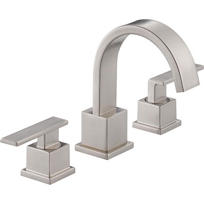 Delta Vero Widespread 2-Handle High Arc Stainless Finish Bathroom Faucet 521806