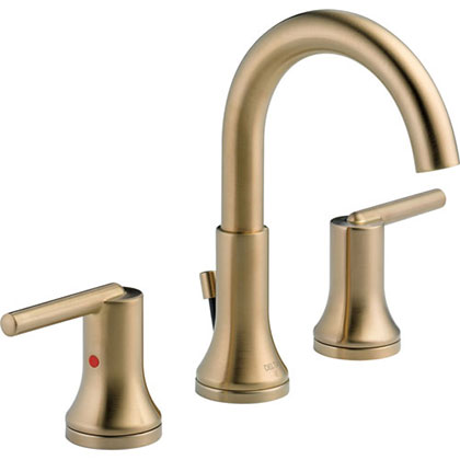 Delta Trinsic Modern Champagne Bronze Widespread High Arc Bathroom Faucet 614920