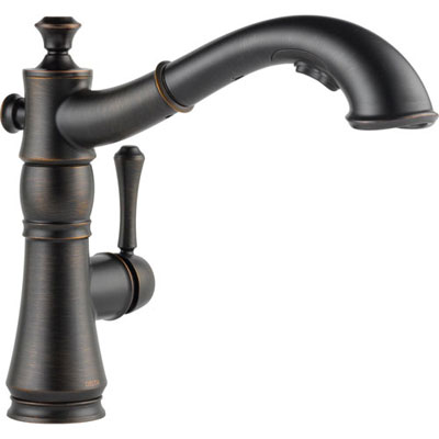 Delta Cassidy Modern Venetian Bronze Pull-Out Sprayer Kitchen Faucet 612371