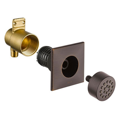 Delta Venetian Bronze Finish HydraChoice Touch Clean Square Shower System Body Spray COMPLETE Includes Valve, Trim, and Spray D1358V