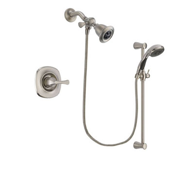 Delta Addison Stainless Steel Finish Shower Faucet System Package with Water Efficient Showerhead and Handheld Shower Spray with Slide Bar Includes Rough-in Valve DSP1564V