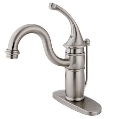 Kingston Satin Nickel Georgian 4-inch Bathroom centerset faucet w/ pop-up KB1408GL