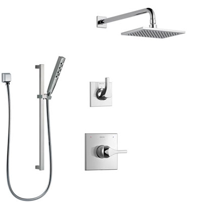 Chrome Finish Shower Systems with Showerhead and Hand Shower Sprayer