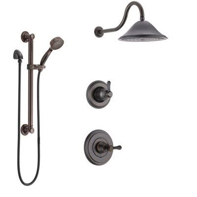 Venetian Bronze Finish Shower Systems with Showerhead and Hand Shower Sprayer