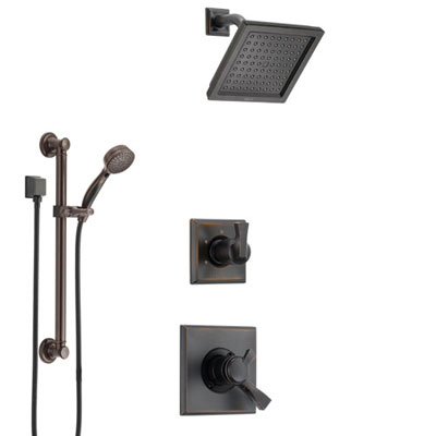 Delta Dryden Venetian Bronze Finish Shower System with Dual Control Handle, 3-Setting Diverter, Showerhead, and Hand Shower with Grab Bar SS1751RB3