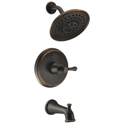 Delta Venetian Bronze Traditional 14 Series Digital Display Temp2O One Handle Tub and Shower Combination Faucet Includes Trim Kit and Valve with Stops D2021V