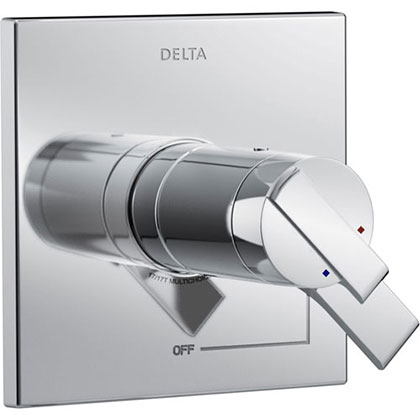 Delta Ara Modern Chrome Finish TempAssure 17T Dual Temperature and Pressure Shower Faucet Control INCLUDES Rough-in Valve with Stops D1111V