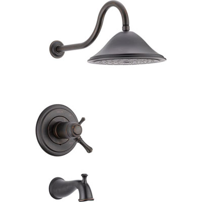 Delta Cassidy Venetian Bronze Thermostatic Large Tub & Shower with Valve D519V