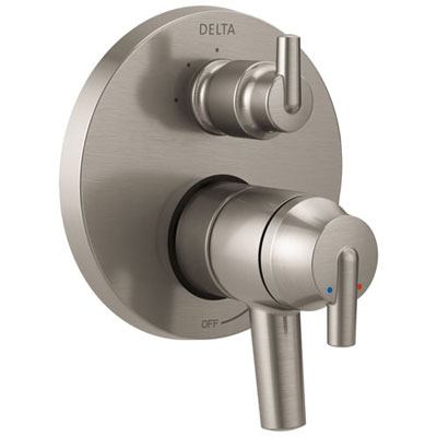 Delta Trinsic Collection Stainless Steel Finish Shower Faucet Control Handle with 3-Setting Integrated Diverter Includes Trim Kit and Valve without Stops D2175V