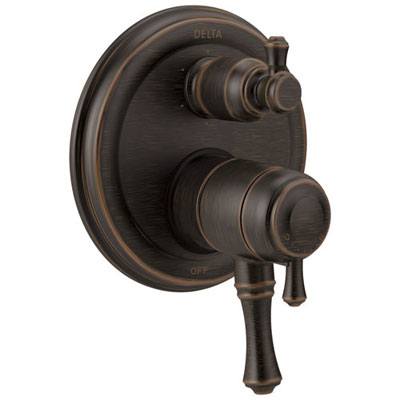 Delta Cassidy Venetian Bronze Traditional Shower Faucet Control Handle with 6-Setting Integrated Diverter Includes Trim Kit and Rough-in Valve with Stops D2145V