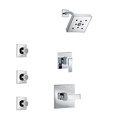 Delta Ara Collection Chrome Shower System with Body Sprays