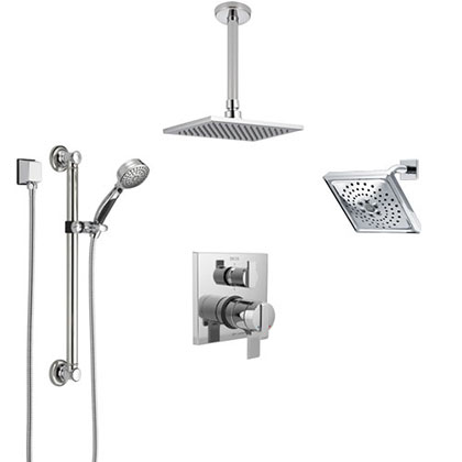 Delta Ara Collection Chrome Ceiling Mount Shower System