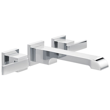 Delta Ara Collection Chrome Wall Mount Lavatory Faucet