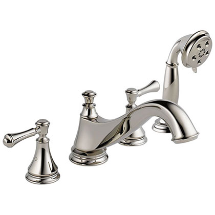 Delta Cassidy Collection Polished Nickel Classic Spout Roman Tub Filler Faucet Image 2