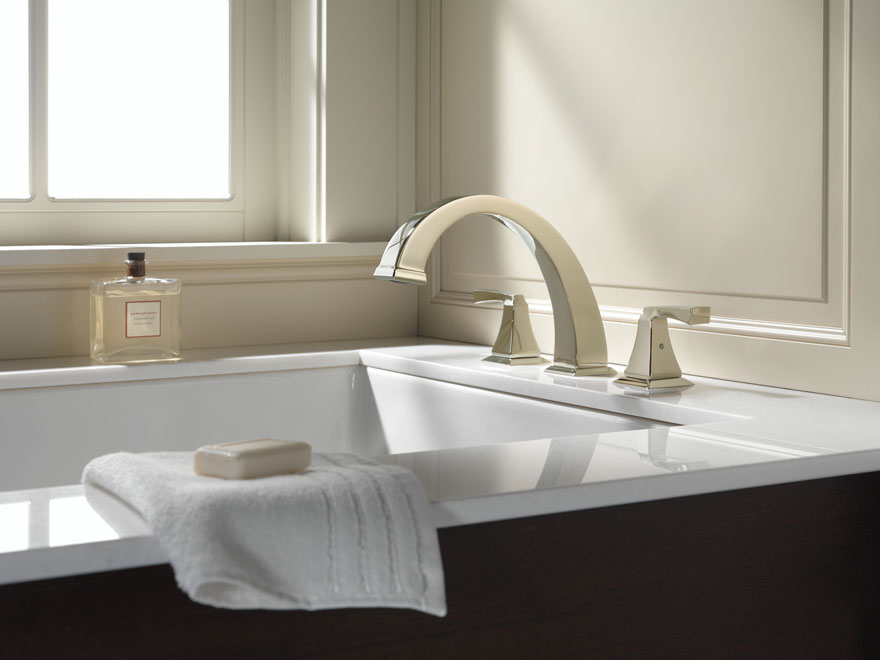 Delta Dryden Collection Polished Nickel Roman Tub Faucet