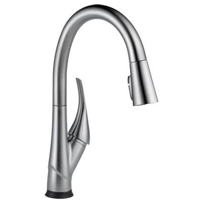 Delta Esque Collection Arctic Stainless Steel Finish Single-Handle Pull-Down Electronic Kitchen Sink Faucet with Touch2O Technology D9181TARDST
