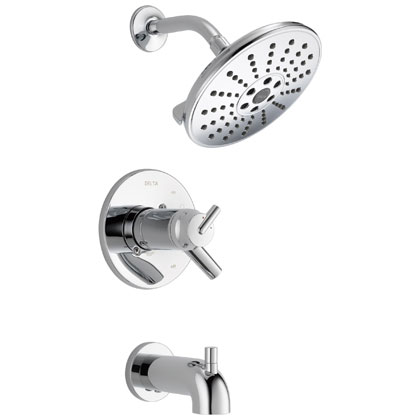 Delta Trinsic Collection Chrome Tub and Shower Faucet with Thermostatic Control