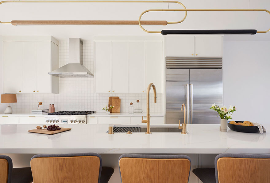 Large Kitchen with Gold Finishes
