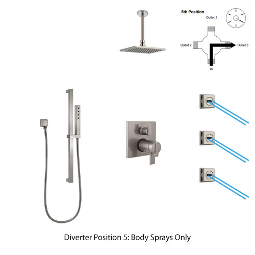 Shower Diverter Position 5: Wall Mount Body Sprays Only