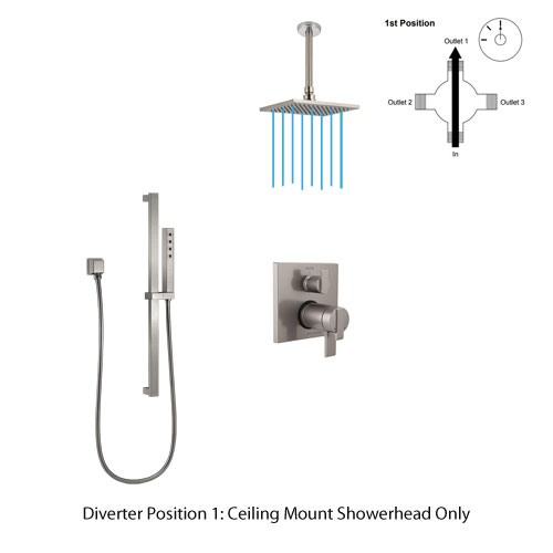Shower Diverter Position 1: Ceiling Mount Showerhead Only