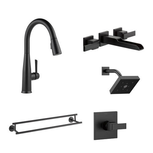 Delta Matte Black Finish Faucets and Fixtures