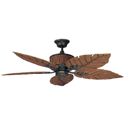 Qty (1): Concord Fans 52-inch Fern Leaf Breeze Rustic Iron Outdoor Ceiling Fan