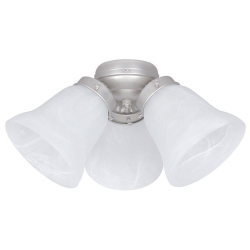 Concord Fans Faux Alabaster 3 Light Satin Nickel Ceiling Fan Light Kit
