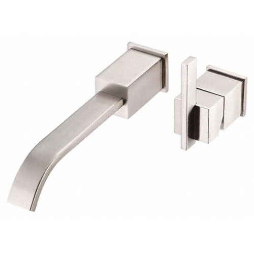 Danze Sirius Brushed Nickel Single Handle Wall Mount Bathroom Faucet with Drain INCLUDES Rough-in Valve