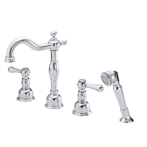 Danze Opulence Chrome Traditional Roman Tub Filler Faucet with Hand Shower INCLUDES Rough-in Valve