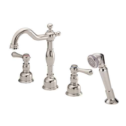 Danze Opulence Polished Nickel Traditional Roman Tub Filler Faucet with Hand Shower INCLUDES Rough-in Valve