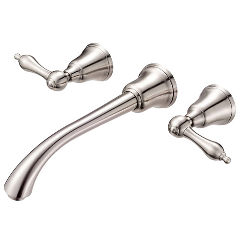 Danze Fairmont Brushed Nickel Wall Mounted Bathroom Sink Faucet with Touch Drain INCLUDES Rough-in Valve