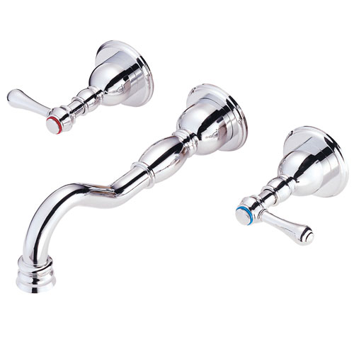 Danze Opulence Chrome Traditional Wall Mount Bathroom Faucet with Touch Drain INCLUDES Rough-in Valve
