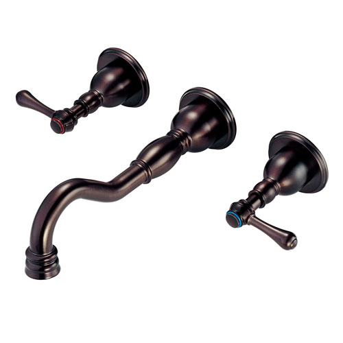Danze Opulence Oil Rubbed Bronze Traditional Wall Mount Bathroom Faucet with Drain INCLUDES Rough-in Valve