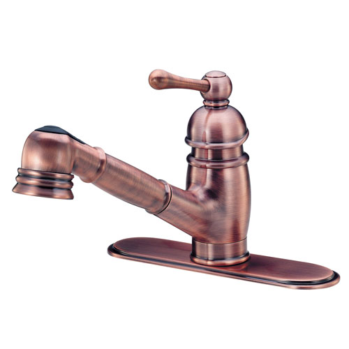 Danze Opulence Antique Copper Single Handle Pull-Out Spout Kitchen Faucet