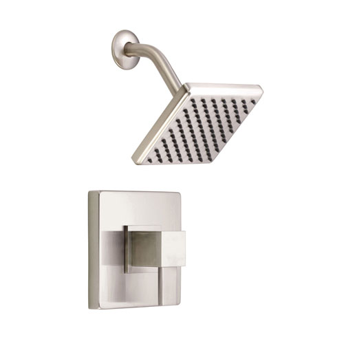 Danze Reef Brushed Nickel Modern Single Handle Square Shower Only Faucet INCLUDES Rough-in Valve