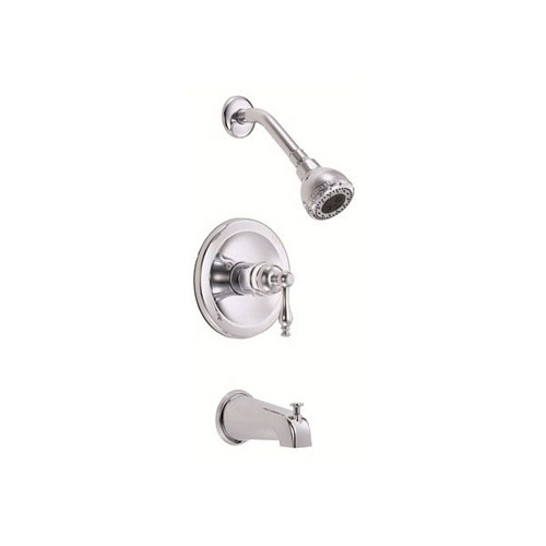 Danze Sheridan Chrome 1 Handle Pressure Balance 1.5 GPM Tub and Shower Faucet INCLUDES Rough-in Valve