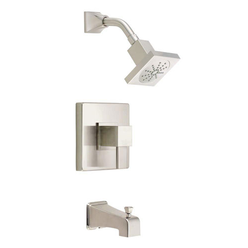 Danze Reef 1-Handle Pressure Balance Tub and Shower Faucet Trim Kit in Brushed Nickel (Valve Not Included) 635291