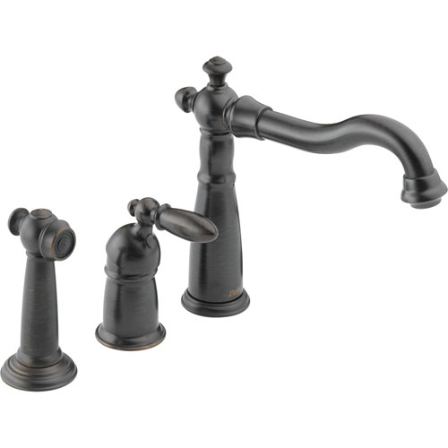 Delta Victorian Widespread Venetian Bronze Kitchen Faucet w/ Side Spray 473180