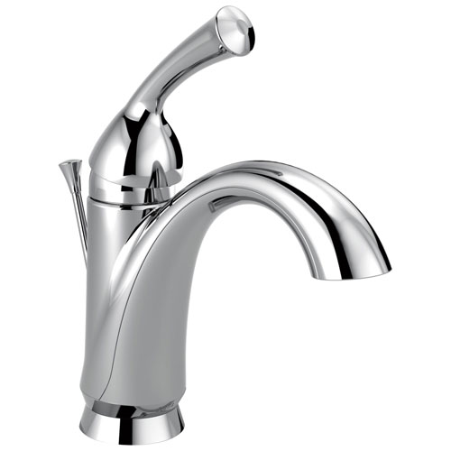 Delta Haywood Collection Chrome Finish Single Handle One Hole Centerset Lavatory Faucet Includes Deck Plate for 3-Hole Installation 722471