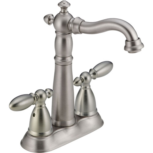 Delta Victorian Traditional 2-Lever Brilliance Stainless Bar Faucet 584091