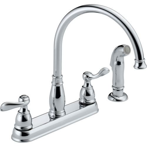 Delta Windemere Centerset Kitchen Faucet with Side Sprayer in Chrome 522494