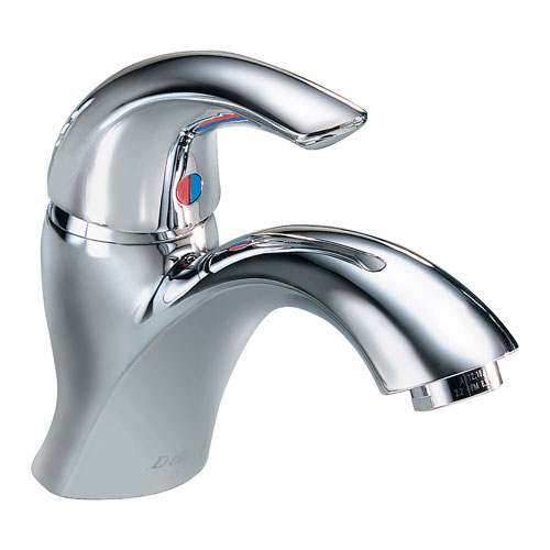 Delta Commercial Chrome Single Hole 1 Handle Mid-Arc Bathroom Faucet 789329