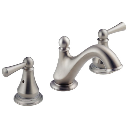 Delta Haywood Collection Stainless Steel Finish Two Lever Handle Widespread Lavatory Bathroom Sink Faucet 722482