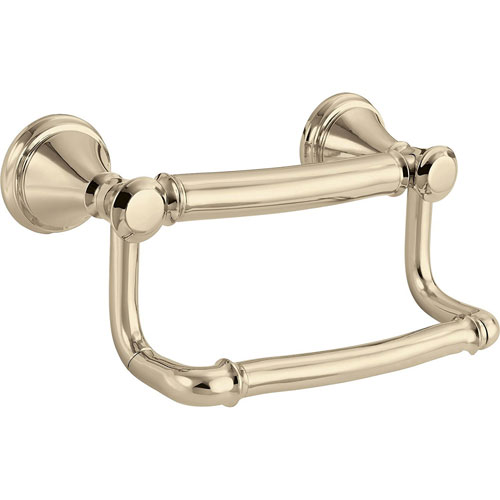 Delta Bath Safety Collection Polished Nickel Finish Traditional Toilet Tissue Paper Holder with Assist Grab Bar 661016