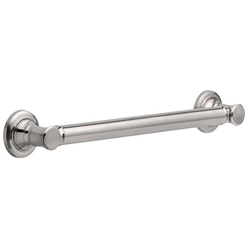Qty (1): Delta Bath Safety Collection Stainless Steel Finish Traditional Decorative Style ADA Approved 18 inch Grab Bar