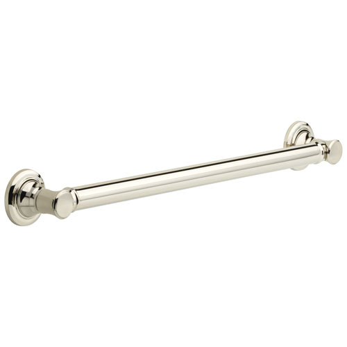 Delta Bath Safety Collection Polished Nickel Finish Traditional Decorative Style Standard ADA Approved Grab Bar - 24