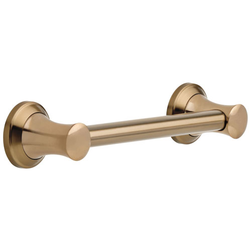 Delta Bath Safety Collection Champagne Bronze Finish Transitional Style Decorative ADA Approved 12-inch Short Grab Bar for Bathroom or Shower D41712CZ